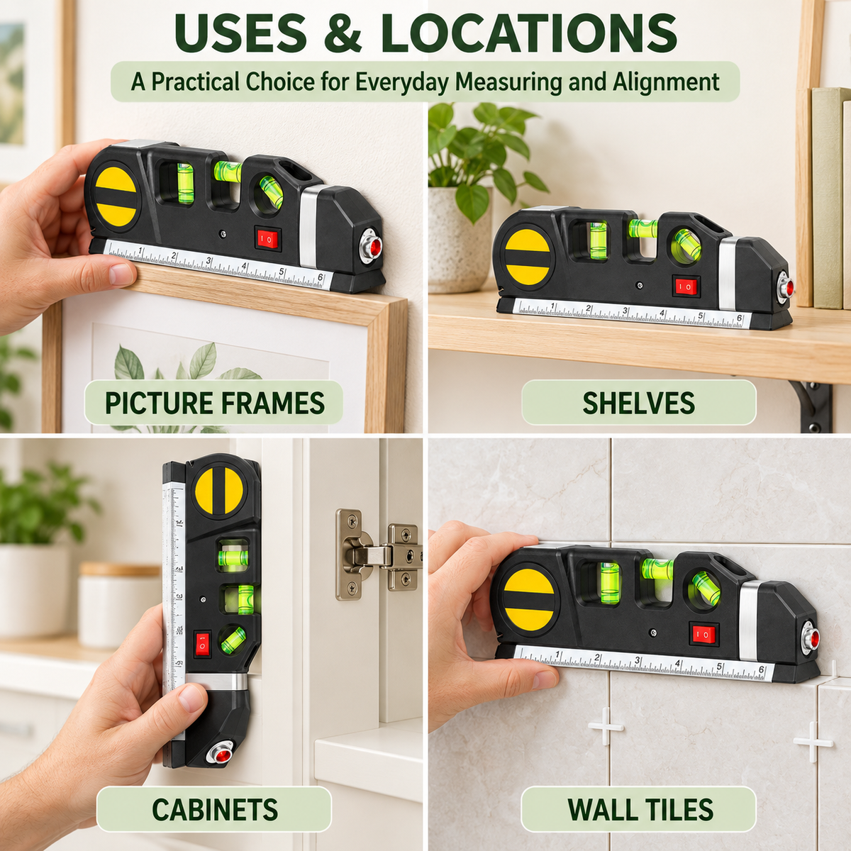 Multi-Purpose Laser Level & Measuring Tape Tool