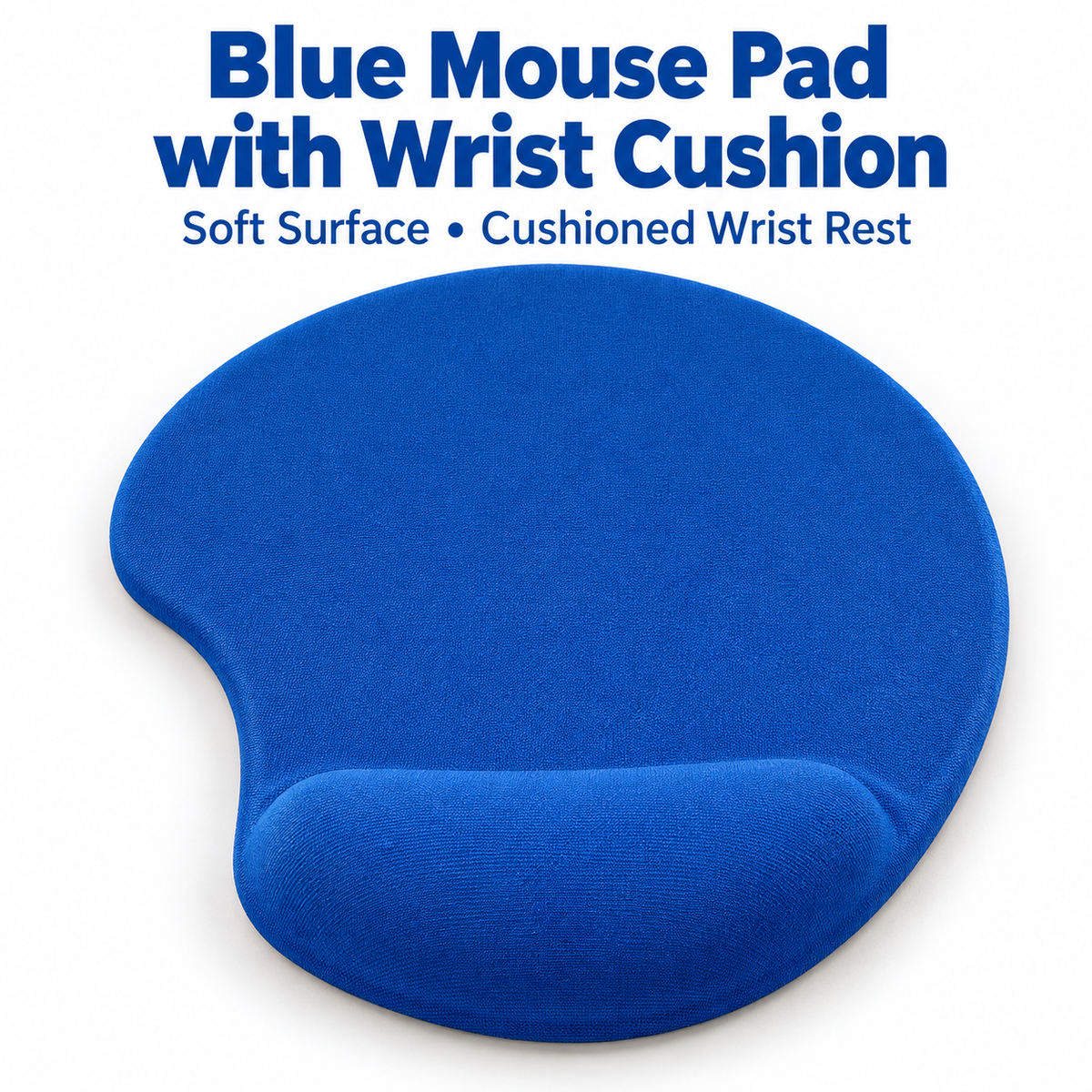 Blue Mouse Pad with Wrist Cushion