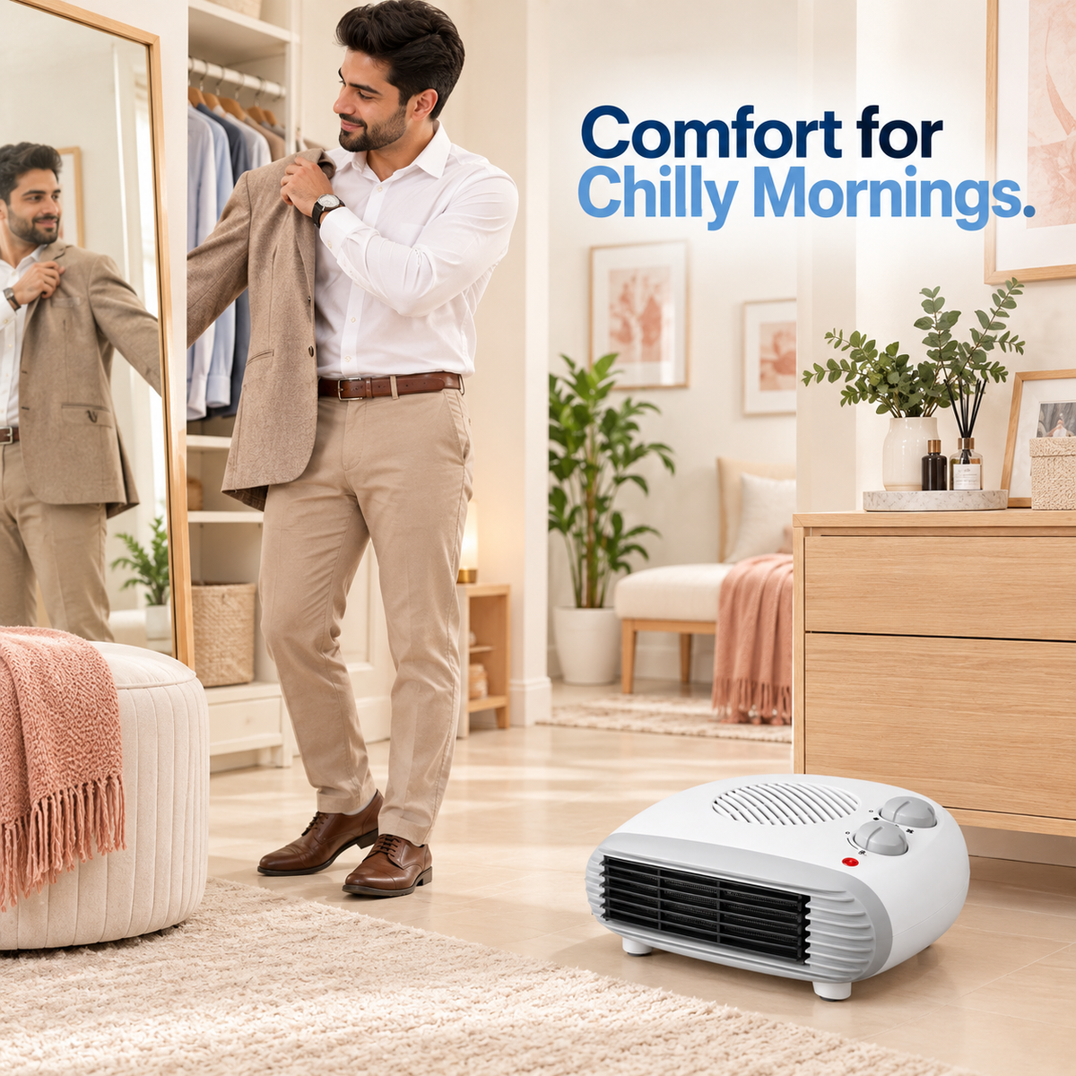 Low-Profile Fan Heater 2000W – 1 Unit