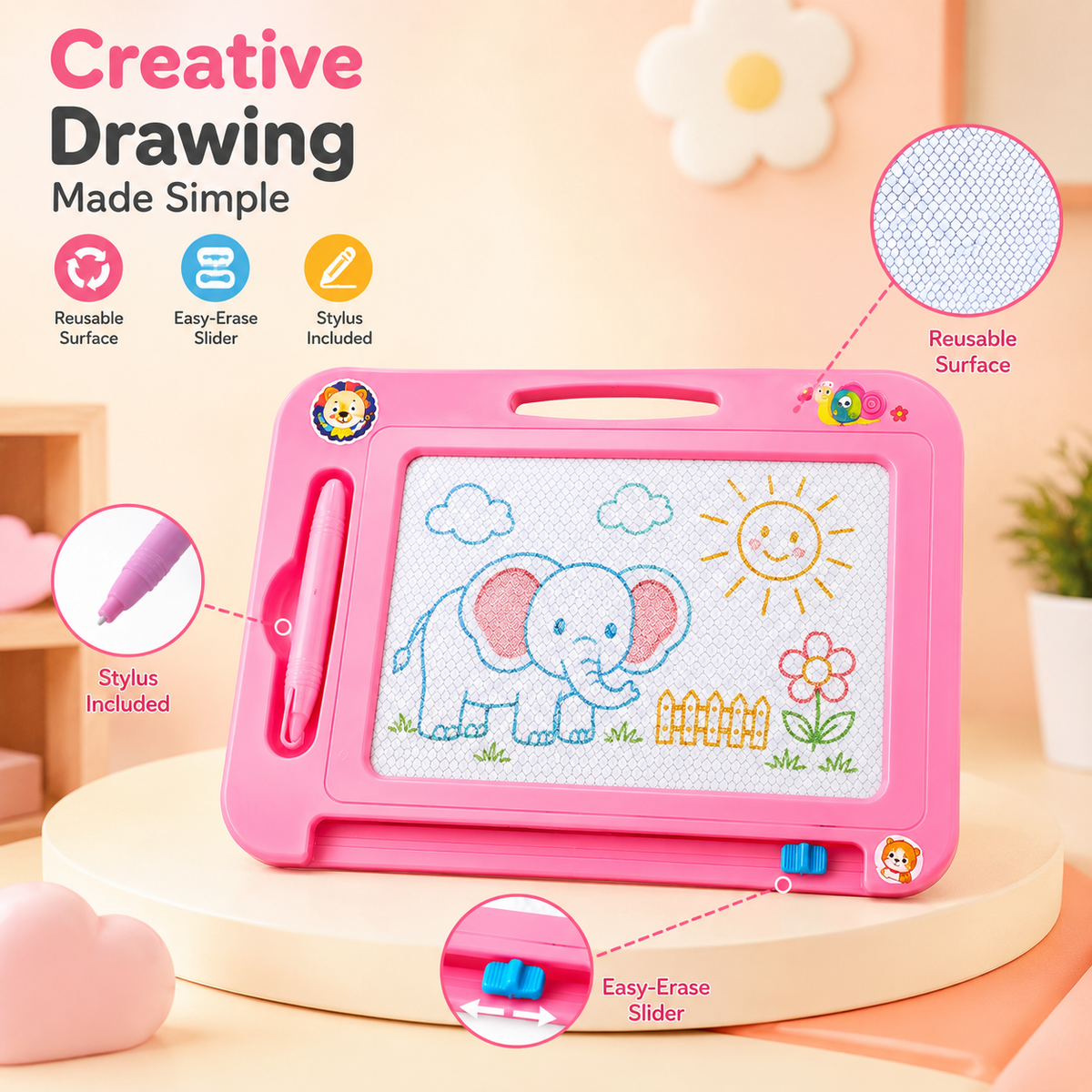 Kids Magnetic Drawing Board – Different Colours