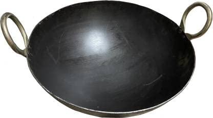 8 Inch Round Bottom Iron Kadahi with Two Handles