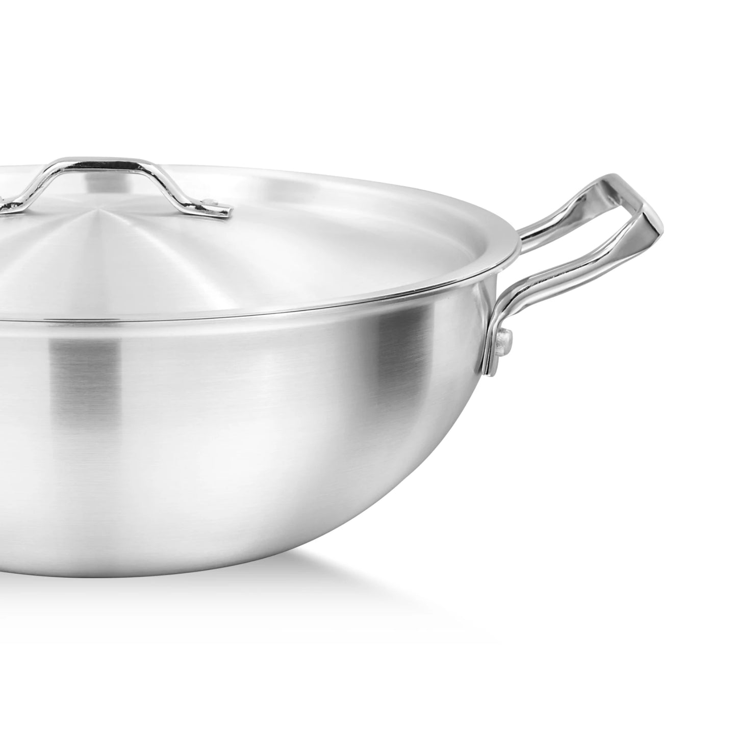 22cm Wok with Lid Single Piece for Stovetop Cooking