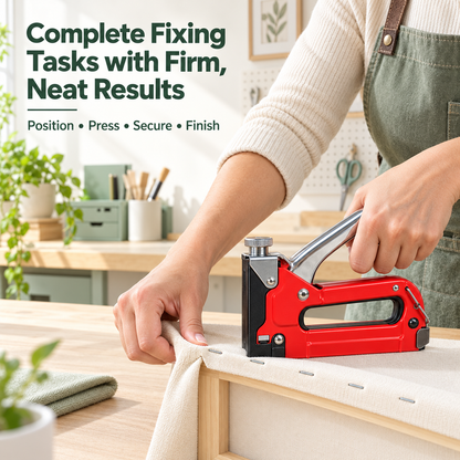 Heavy Duty 3-Way Staple Gun 4-14mm + 600 Staples
