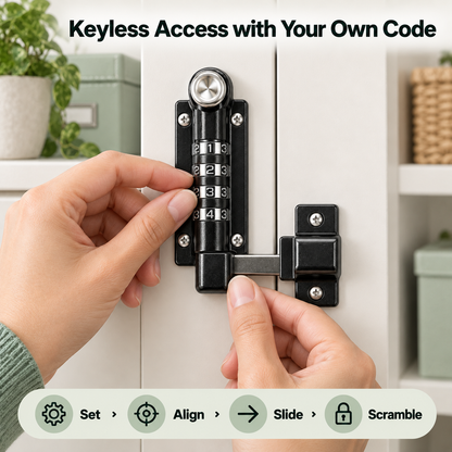 4-Digit Combination Slide Bolt Lock