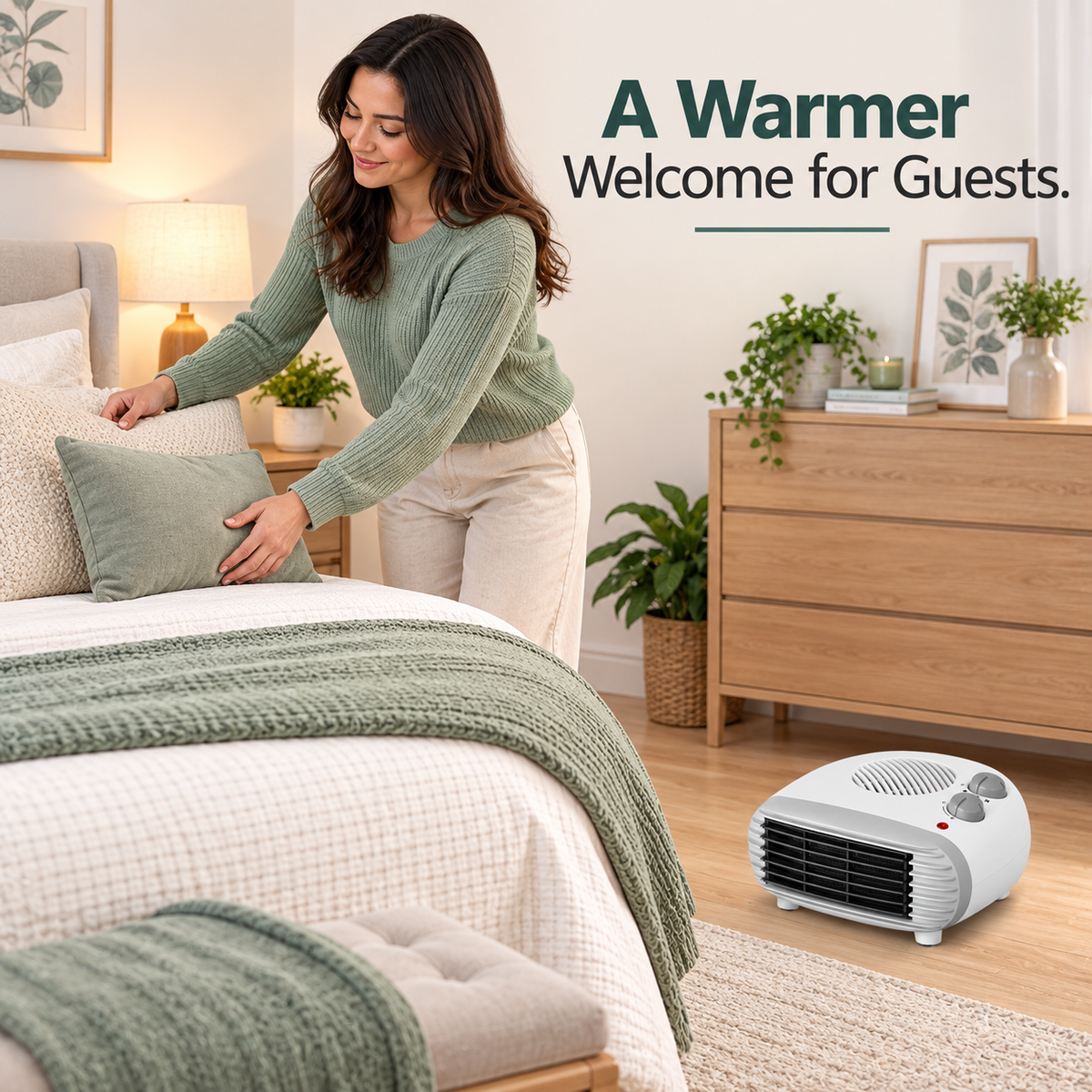 Low-Profile Fan Heater 2000W – 1 Unit