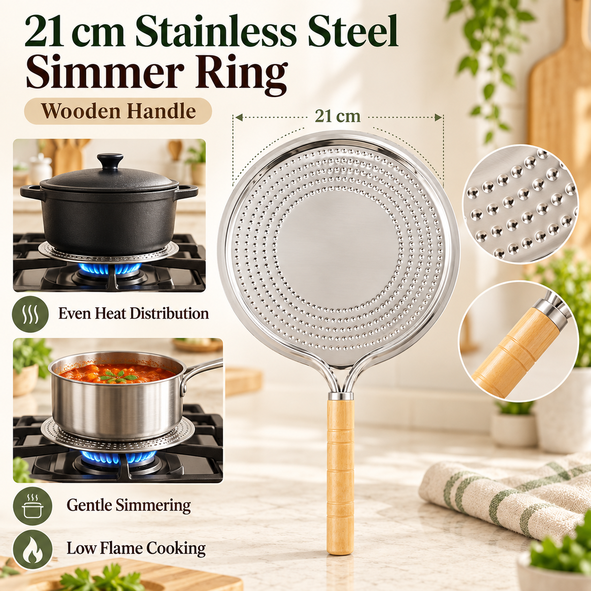 21cm Stainless Steel Simmer Ring