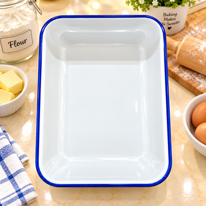 Enamel Bake Pan – 31cm Roasting & Baking Tray