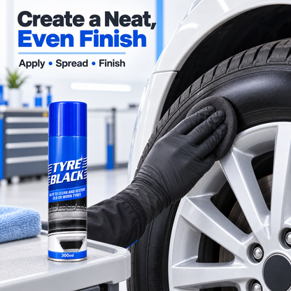 Tyre Black Spray – Cleans & Restores Old or Worn Tyres, 300ml