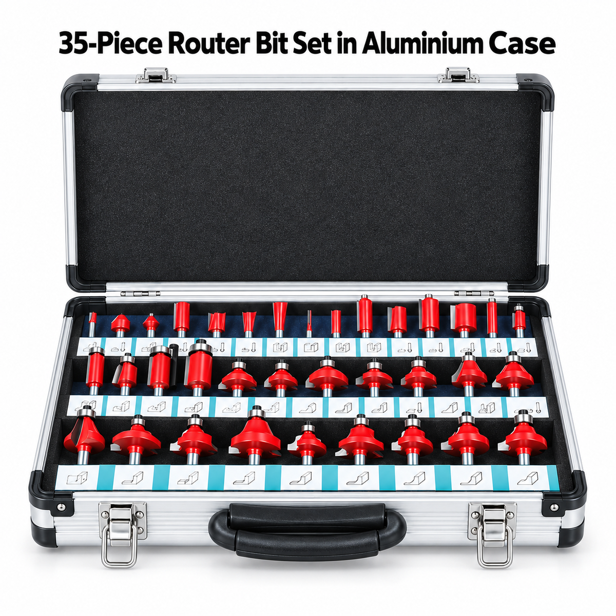 35-Piece Router Bit Set in Aluminium Case