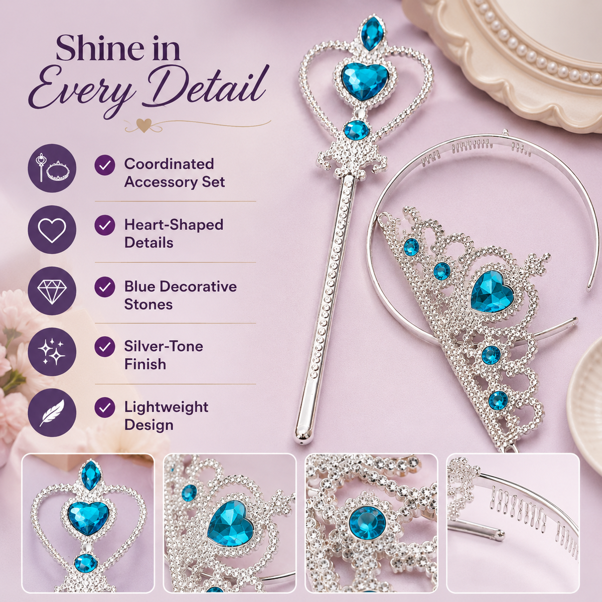 Princess Tiara & Wand Accessory Set