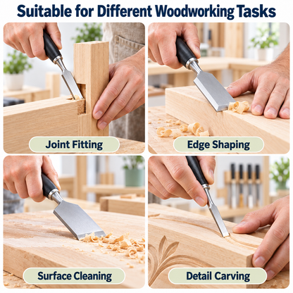 7Pc Wood Chisel Set / Sharpening Stone & Case