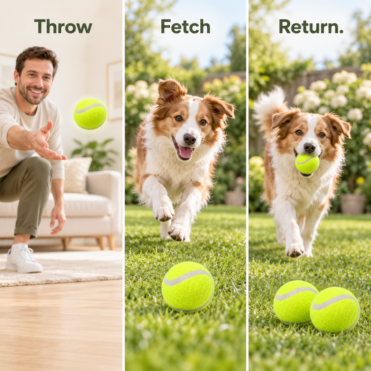 3 Pack Tennis Ball Dog Toys