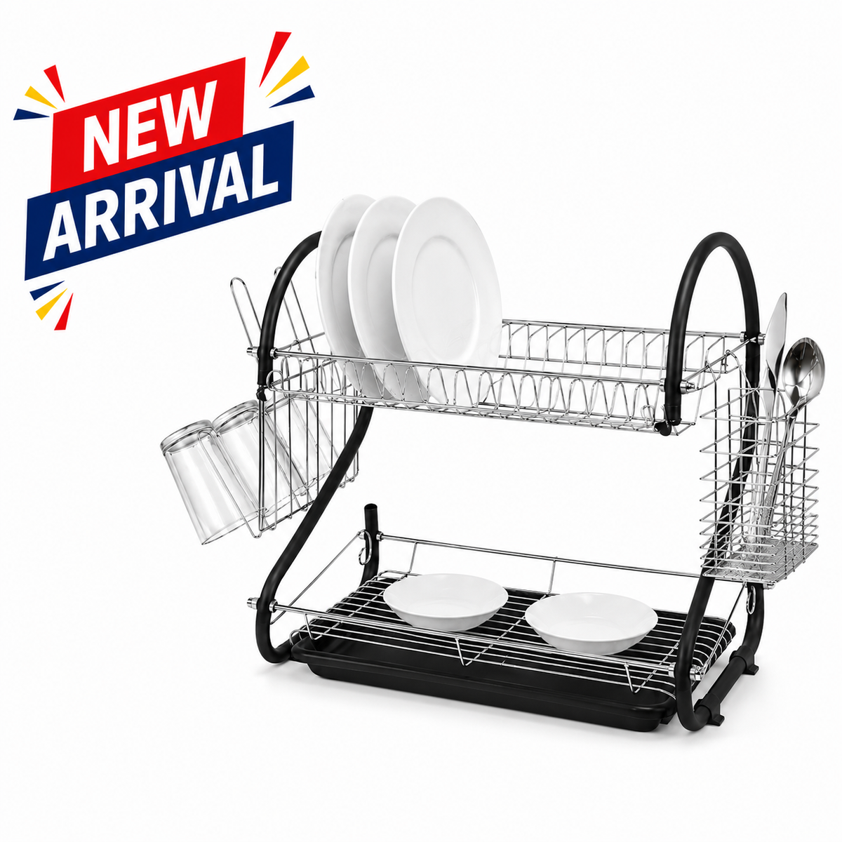 2 Tier Chrome Dish Drainer