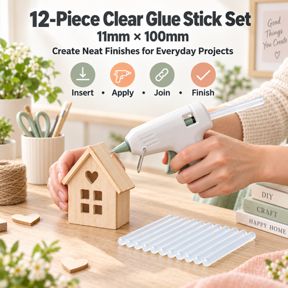 12 Pack Hot Glue Sticks 11mm x 100mm Strong Bond