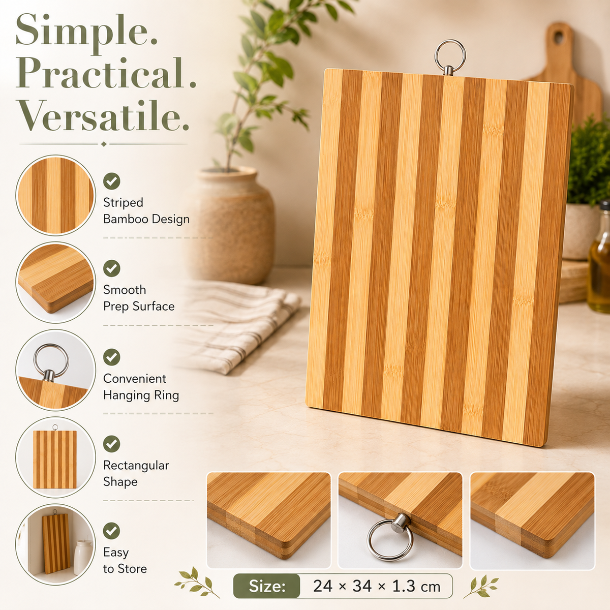 Bamboo Chopping Board 24 x 34 cm