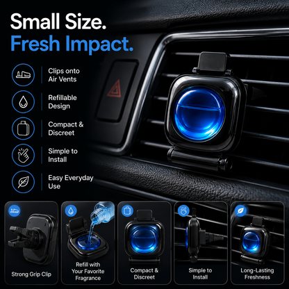 Refillable Car Air Freshener Odour Diffuser – Ocean Fragrance Vent Clip for Lasting Freshness