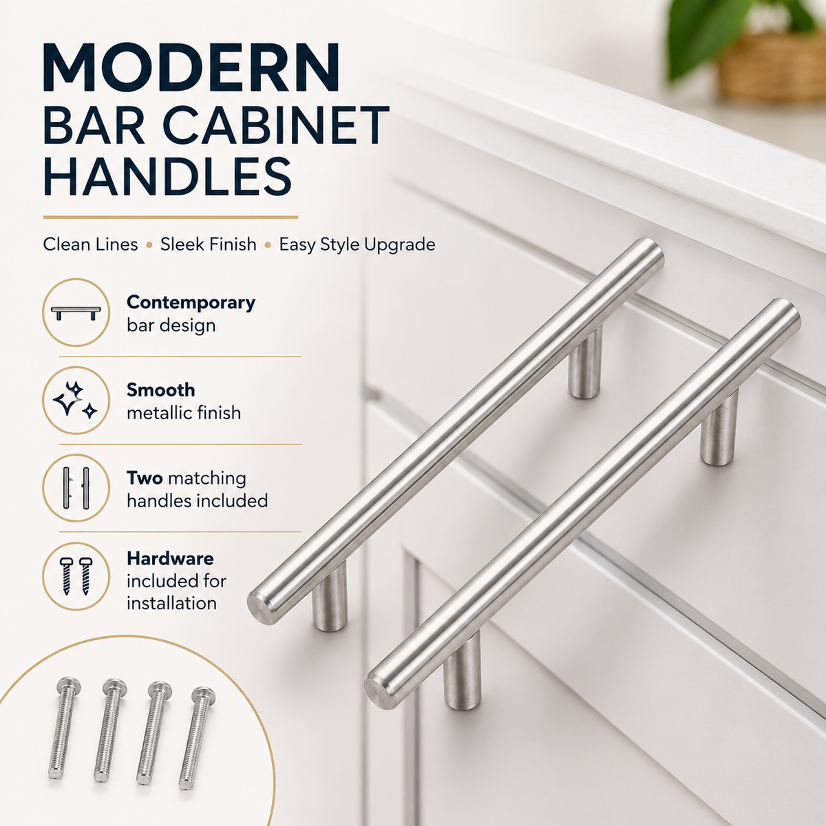 2-Piece T-Bar Pull Handles