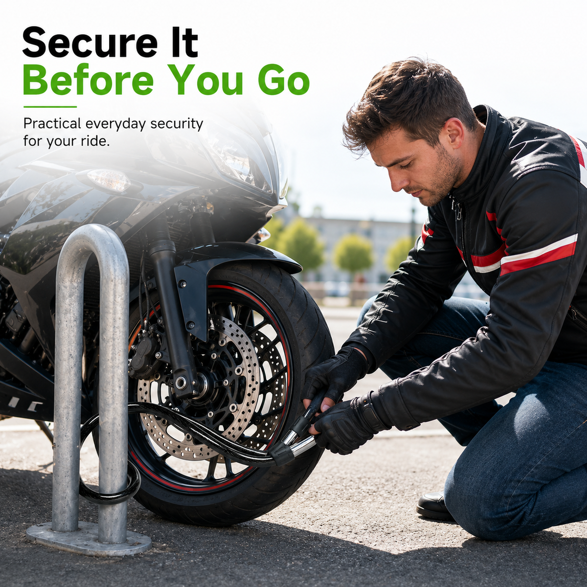 100cm Heavy-Duty Motorcycle Cable Lock – Flexible Security Lock for Bikes, Scooters & Motorcycles