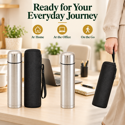 1L Stainless Steel Vacuum Flask with Carry Case