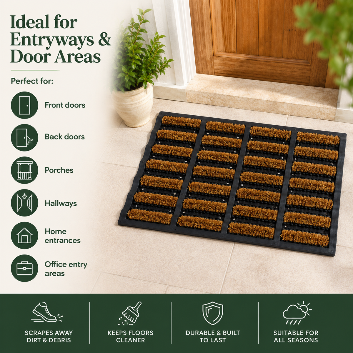 Coir Wire Door Mat 40x60cm