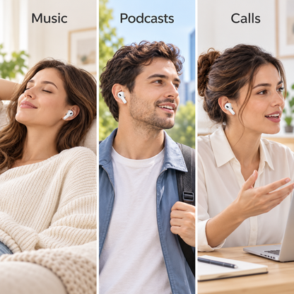 White Bluetooth Wireless Earbuds