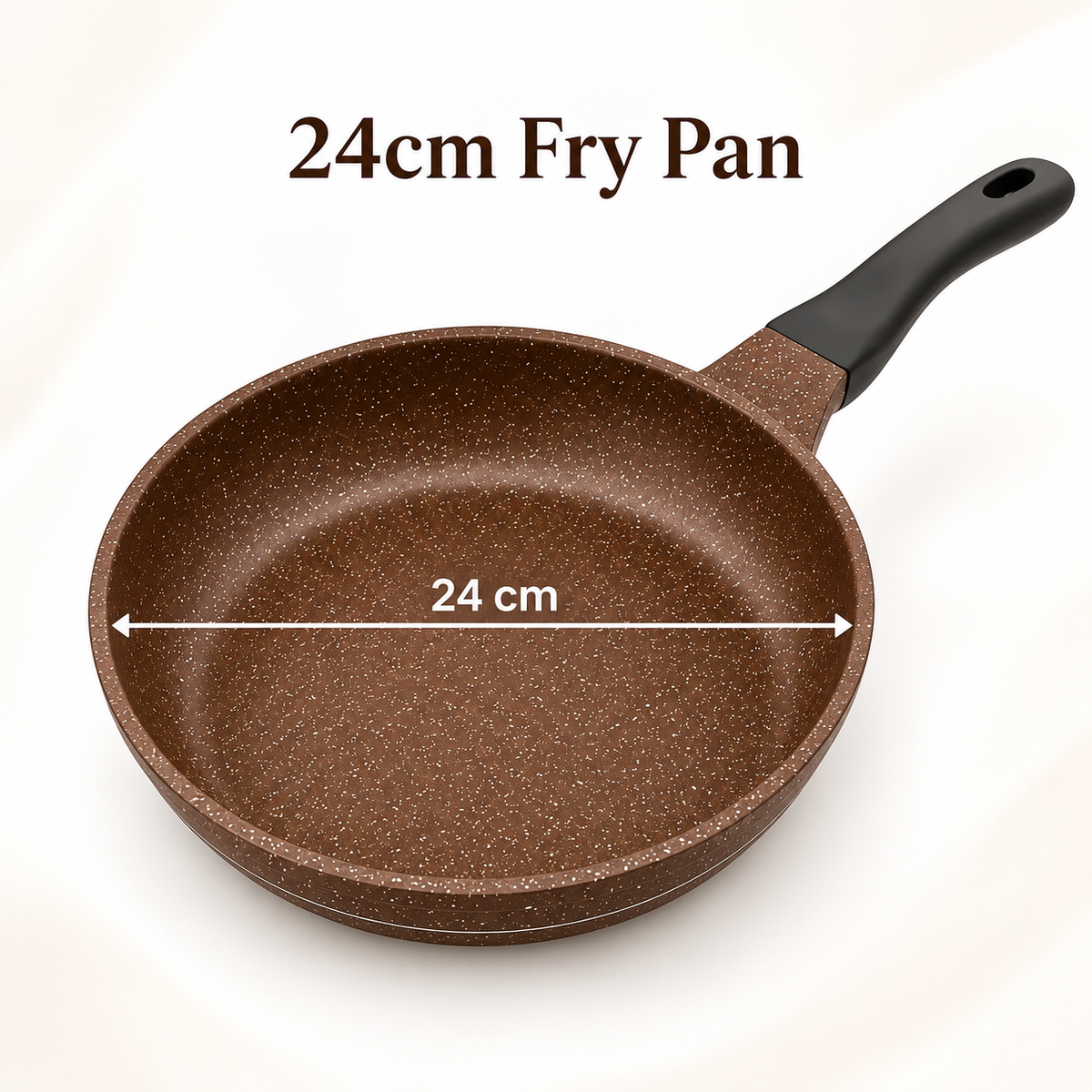 Chocolate Brown Die Cast Frying Pan with Induction Base – 20cm & 24cm