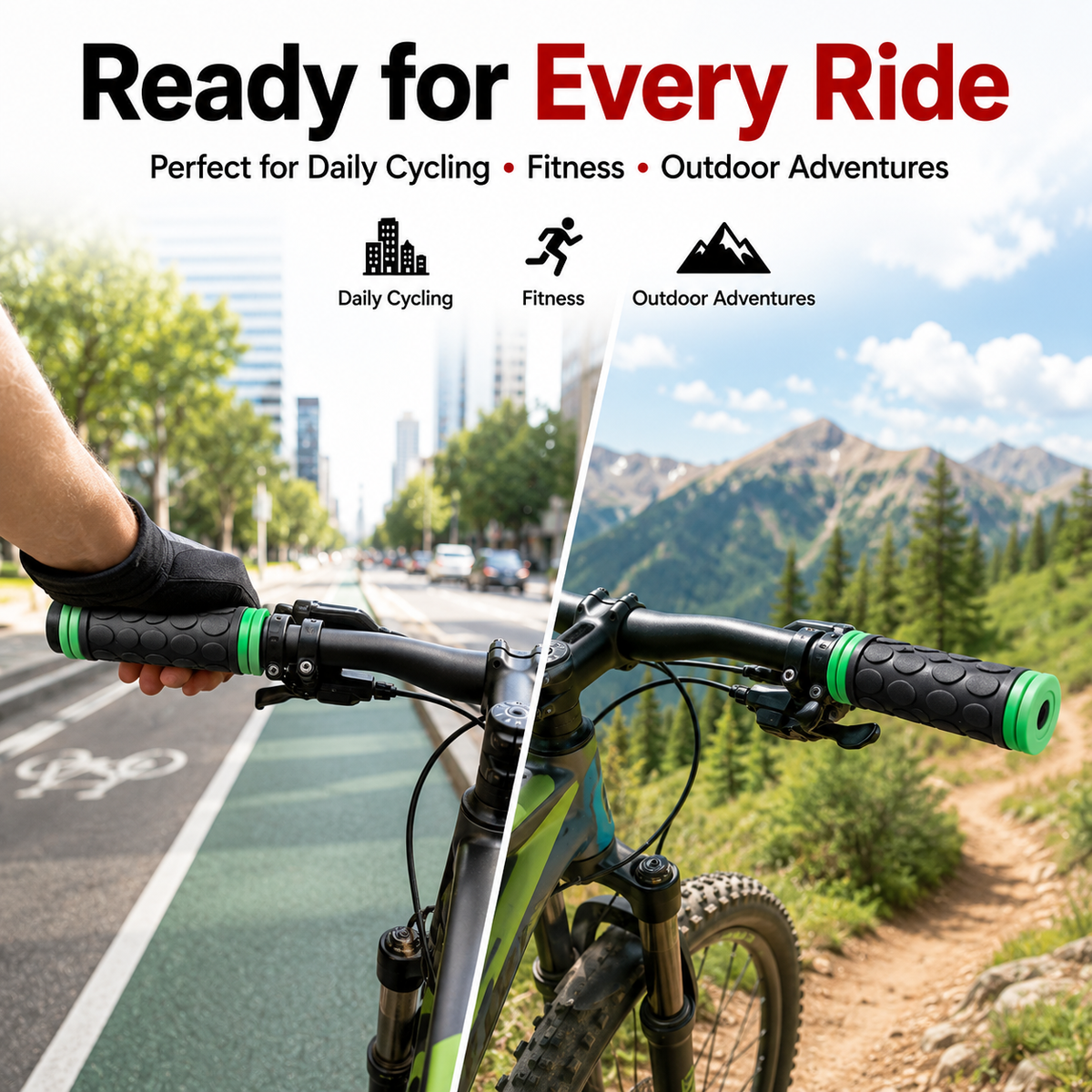 Bicycle Handle Grip Bars – Comfortable Non-Slip Bike Grips