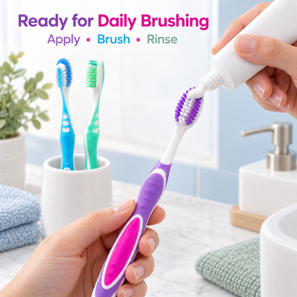 Soft Gum Comfort Toothbrush Set – 3 Pack, High Quality Soft Bristles