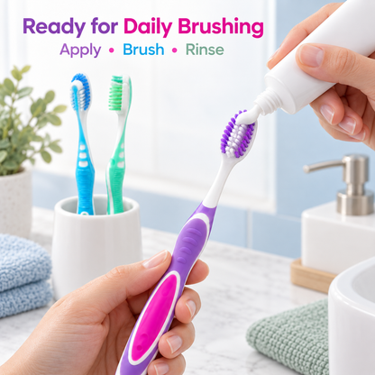 Soft Gum Comfort Toothbrush Set – 3 Pack, High Quality Soft Bristles