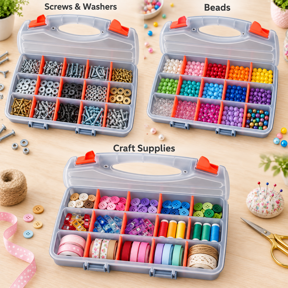 Double-Sided Plastic Organiser Box – 31cm