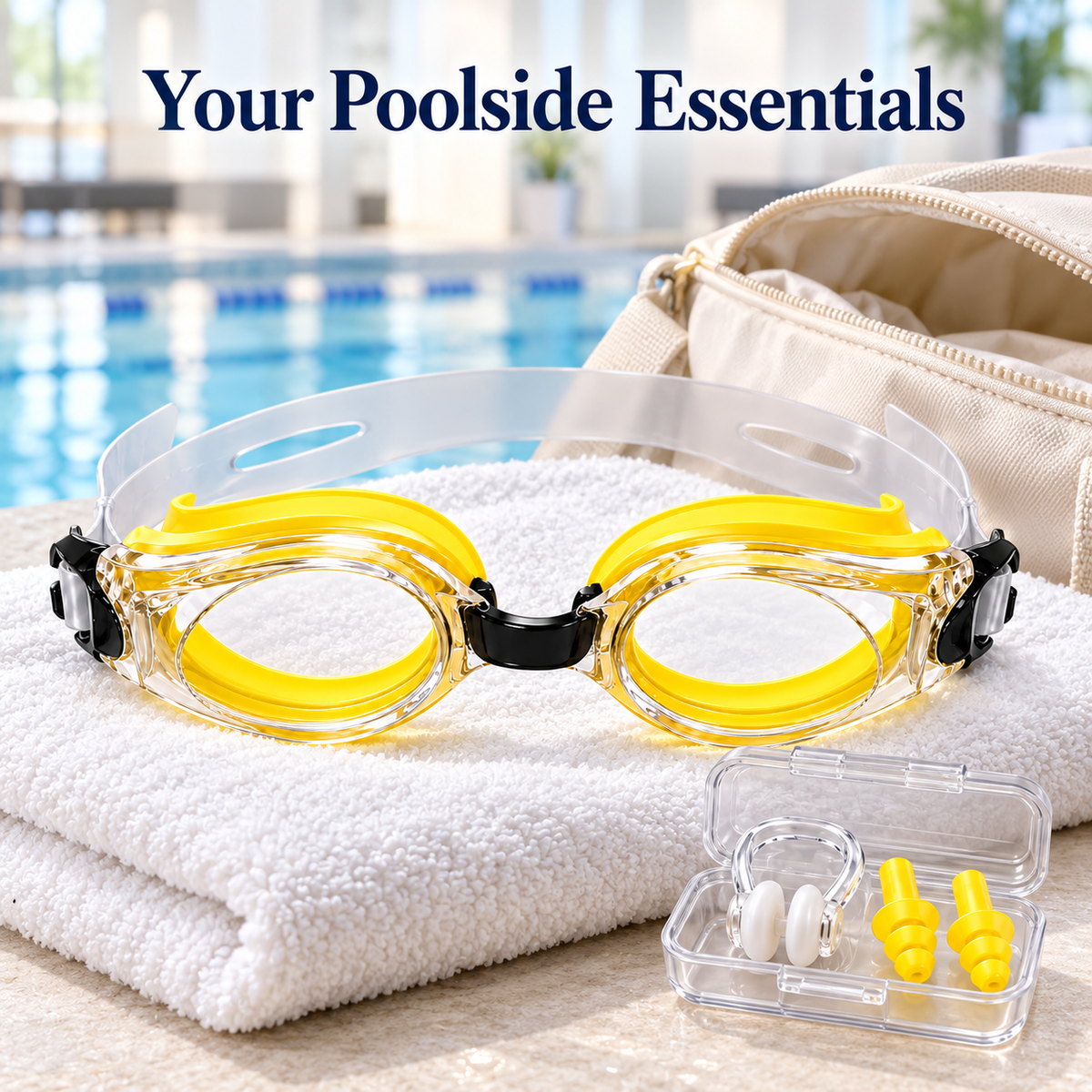 Swimming Goggles Set Purple Yellow Blue