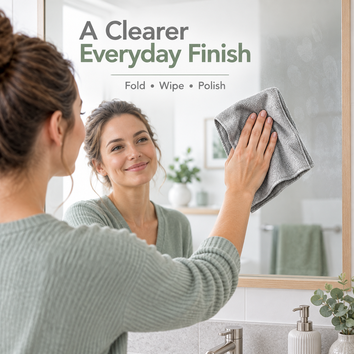 Premium Glass Cleaning Cloth with Germ Shield Technology – Streak-Free Wipe