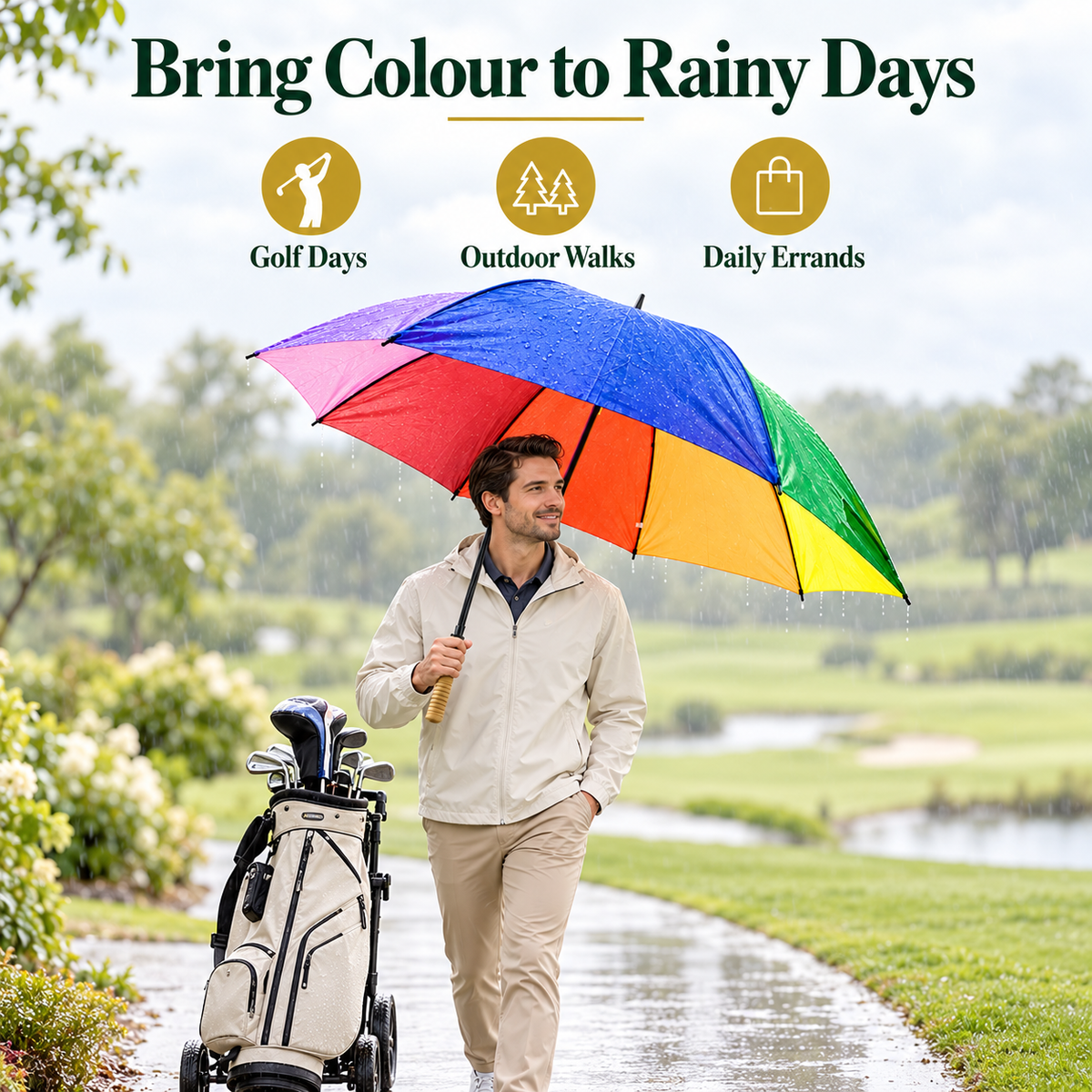 30 Inch Rainbow Golf Umbrella