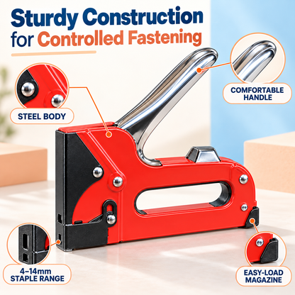Heavy Duty Staple Gun 4-14mm Full Steel Body