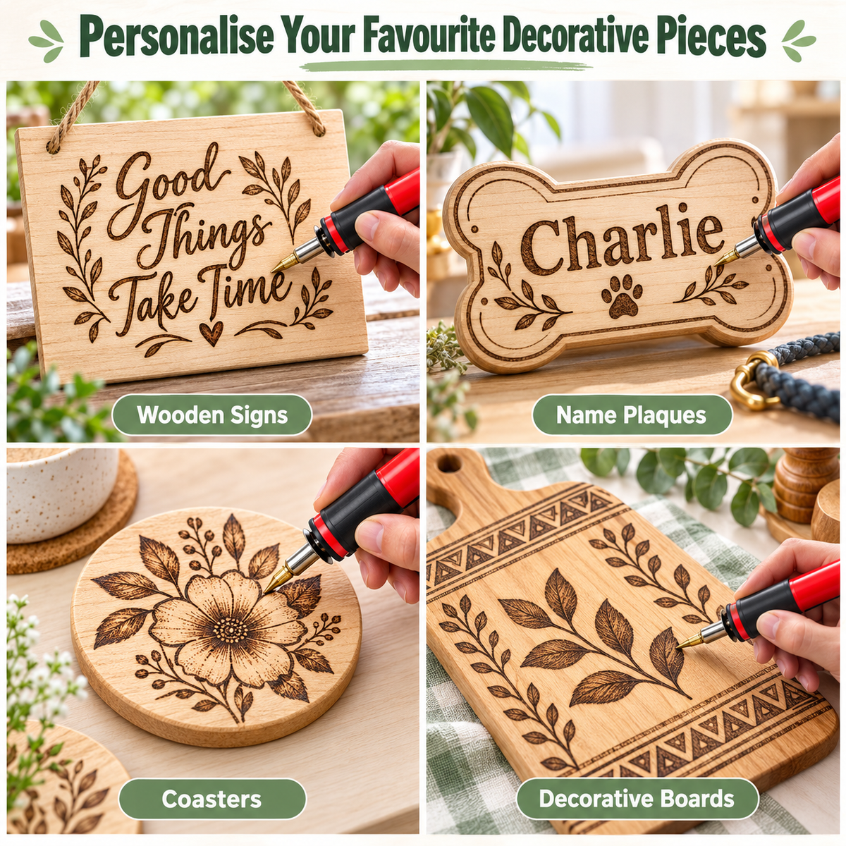 Wood Burning Pen Set – 30W with 5 Brass Tips