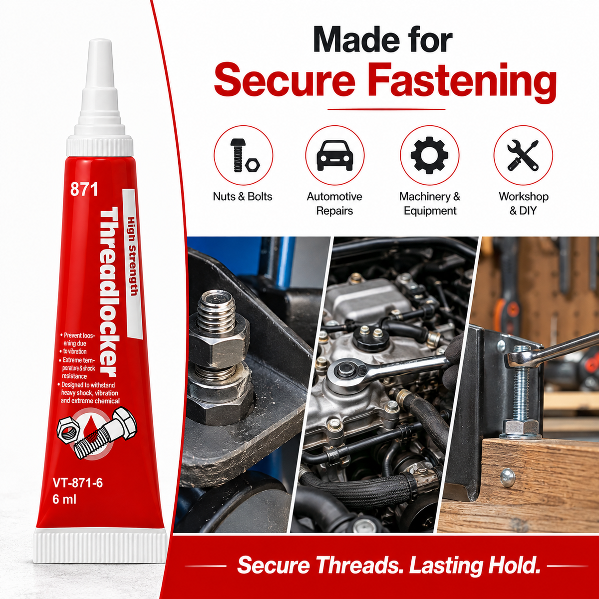 High Strength Red Threadlocker 6ml