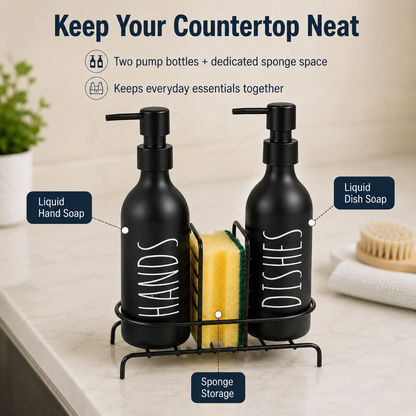 2pc Soap Dispenser Set with Stand