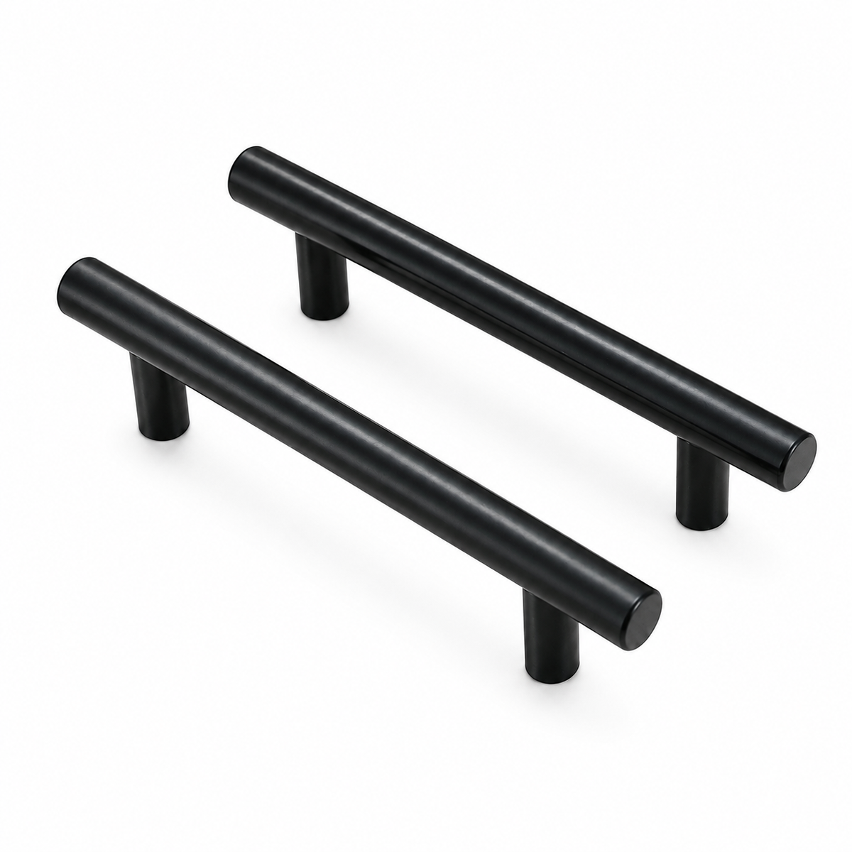 2-Piece 150mm Black T-Bar Cabinet Pull Handle Set – 96mm Centres