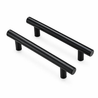 2-Piece 150mm Black T-Bar Cabinet Pull Handle Set – 96mm Centres
