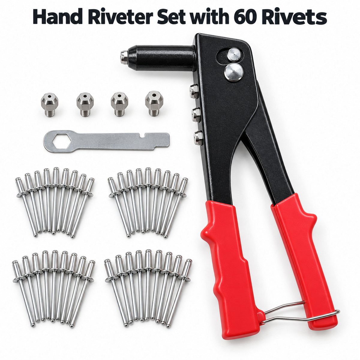 Hand Riveter with 60-Piece Rivet Set