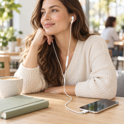 White Type-C Wired Earbuds