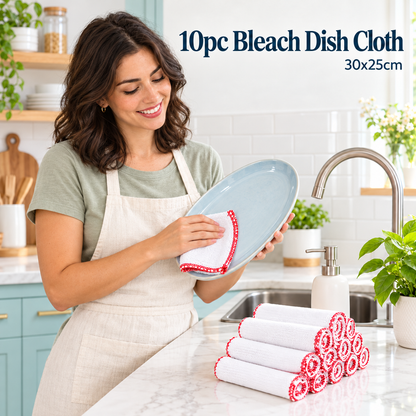 10pc Bleach Dish Cloth Set 30 x 25cm