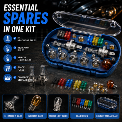 30-Piece H4 Car Bulb & Fuse Set – 12V Emergency Vehicle Spare Light Kit