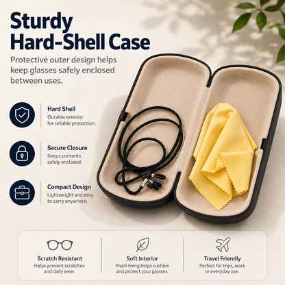 Reading & Sunglasses Hard Case with Neck Cord