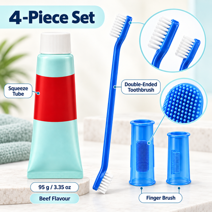 4-Piece Dog Tooth-Brushing Set with Brush