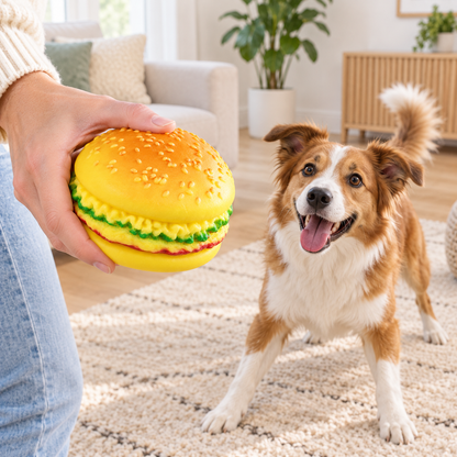 Hamburger-Shaped Pet Toy – Fun Food Design for Dogs