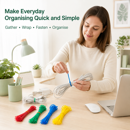 200pc Cable Ties – Assorted Colours