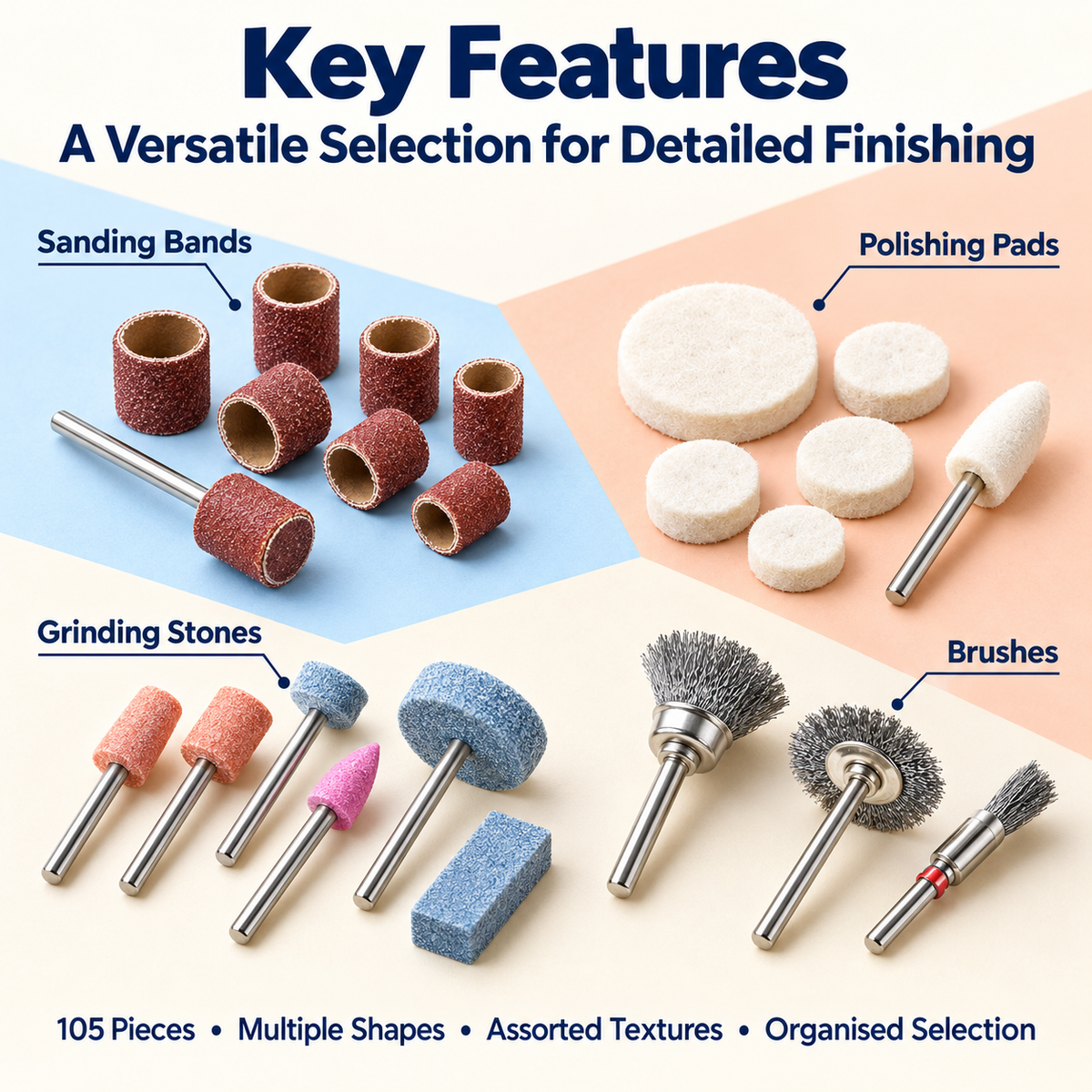 105pc Rotary Tool Engraving & Grinding Accessory Kit