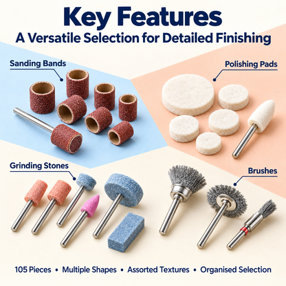 105pc Rotary Tool Engraving & Grinding Accessory Kit