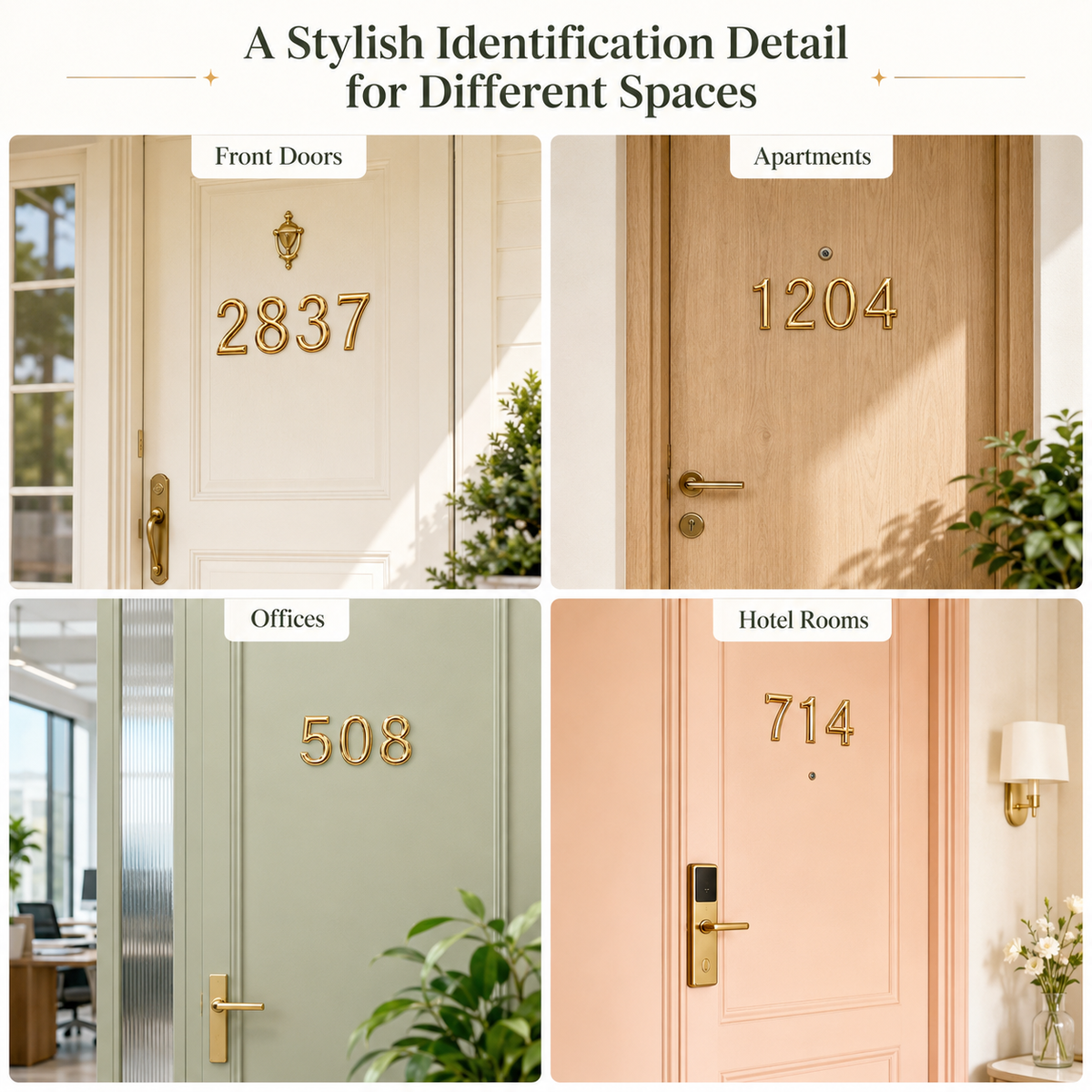 Gold-Tone Plastic Door Numbers
